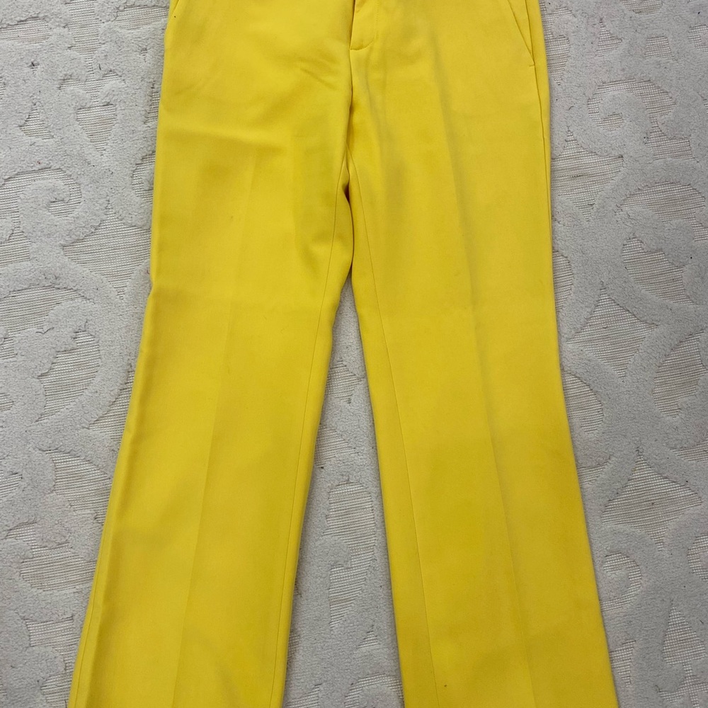Banana Republic Yellow Textured Flare Pants